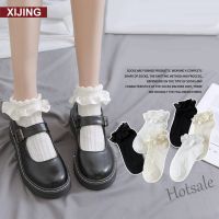 【hot sale】✘☑ D19 XJ-6 Colors Lolita Jk Socks Female Sweet Lace Twist Striped White Black Socks