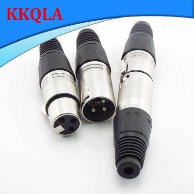 QKKQLA 3 Pin 4 pin core XLR power Connector Adapter male female Audio Cable MIC Plug Jack Cannon Terminals Microphone Wire