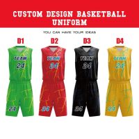 Full Customized Reversible Basketball Jersey Throwback Miami Basket Ball Shorts And Uniform with Team Name and Number