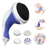 ▤✻ﺴ 220V Electric Handheld Body Massager Back Shoulder Neck Leg Foot Pain Relief Relaxation Hammer Roller with 5 Massage Heads