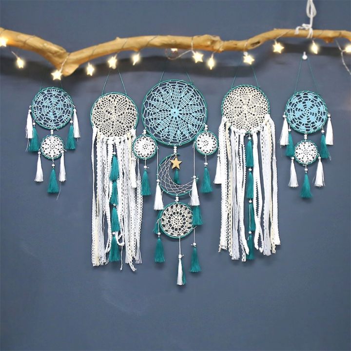 new-indian-5pcs-set-feathers-dream-catcher-handmade-wall-hanging-home-living-room-bedroom-decoration-no-light-and-wood-stick