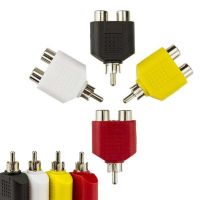 MOEROVER เครื่องขยายสัญญาณปลั๊กแปลงตัวแยกเสียง Y สีดำ RCA RCA ปลั๊กขั้วต่อ RCA 2อันสายออดิโออะแดปเตอร์เสียงอะแดปเตอร์