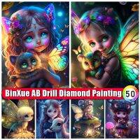 【CC】 BinXue 5D Cartoon Elf Paintings Flowers Mosaic Gifts