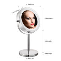 LED Makeup Mirror 360 Degree Rotating With LED Light 10x Magnification Adjustable Makeup Mirror 7 Inch Double Sided Mirror