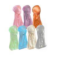 Hip Hop Durag 7ชิ้น/เซ็ต Luxury Silky Morandi Color Scarf Cap