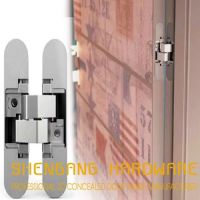 ✕☞◇ Concealed Door Fittings Hinge Mute Zinc Alloy Heavy Duty 180 Degrees Invisible Wooden Gate Hardware Load 40Kg