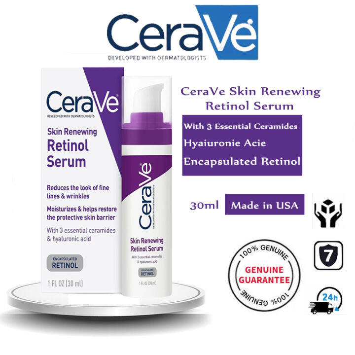 CeraVe Skin Renewing Retinol Serum Smoothing Fine Lines, Skin ...