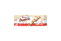 Kinder Bueno White Chocolate 1 กล่อง มี 8 แท่งคู่ (16ชิ้น ) น้ำหนัก 312 กรัม BBF.04/12/23