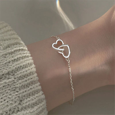 Women Bracelet Jewelry Gift Silver Color Bracelet Fashion Bracelet Heart Bracelet Heart Bangle