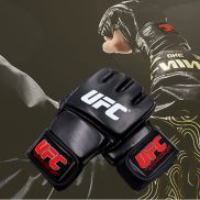 PELLING 1 Pair of PU Leather Half Finger Boxing Gloves Breathable Wear
