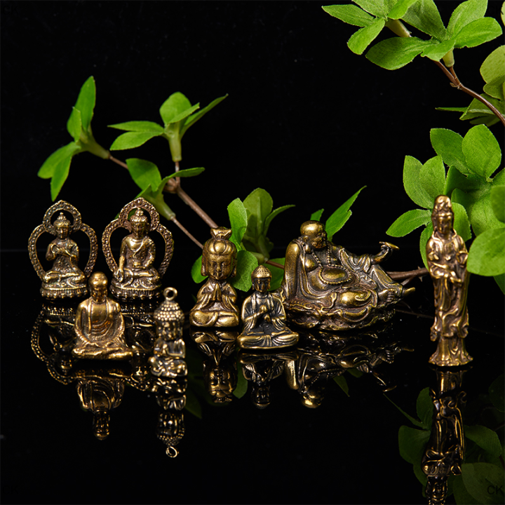 ck-1pc-brass-guanyin-buddha-figurine-โต๊ะทำงานตกแต่งมินิรูปปั้นตกแต่งครัวเรือน