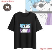 BTS คุณภาพสูง Appes Store New Jujutsu Kaisen เสื้อยืดแขนสั้นคอสเพลย์ Geto Suguru Gojo Satoru Plus Size เสื้อยืดอนิเมะญี่ปุ่น