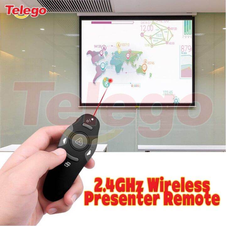 Byeasy Télécommande Présentation Sans Fil 2,4 GHz Avec Pointeur Laser - Idéal Pour PowerPoint