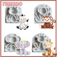 TIINSOO Sugarcraft ค่ะ แม่พิมพ์คัพเค้ก ลิงยีราฟช้างม้าลาย สัตว์สัตว์สัตว์ เครื่องมือเรซิน ใช้ซ้ำได้ ซิลิโคนทำจากซิลิโคน เครื่องมืออบขนม ฮาโลวีน