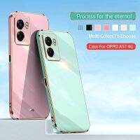 Case สำหรับ OPPO A57 A77s 4กรัม2022 TPU โทรศัพท์ปลอกปกหลังกันกระแทกกันชนหรูหราชุบตรงขอบนุ่มที่มีความยืดหยุ่นทั้งหมดรวมถึง