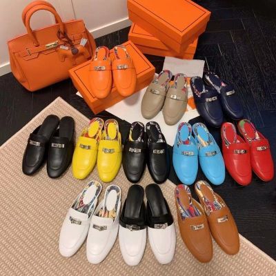 Baotou Half Slippers for Women Wearing Sandals 2023 Flat Sole Mueller Shoes, Versatile Low Heel Lazy Shoes