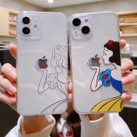 Snow White Transparent Case For iPhone 14 13 12 11 Pro Max XS XR 7 8 Plus SE202 Soft Silicon Camera Protection Cover Accessories