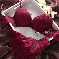 【CC】☃❆☂  European Set Cotton Panties Female Push Up Brassiere Fashion Color