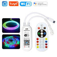 Tuya Wifi DC12-24V LED Strip Light Controller อัจฉริยะ Bluetooth Dual-Mode SPI COB LED Dimmer พร้อมภาพลวงตาสี Smartlife