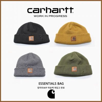 Carhartt หมวกหมวกถักขนสัตว์คู่สำหรับผู้หญิงและเสื้อให้ความอบอุ่นในฤดูหนาวผู้ชายใหม่หมวกผิวเมลอนเข้ารูป Topi Dingin รู