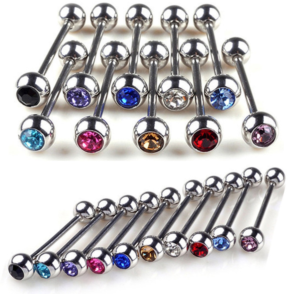Skull Ball Tongue Bars Rings Barbell Body Piercing Women/Jewelry Stainless St`QC