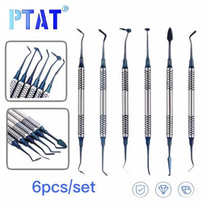 6ชิ้นเซ็ตทันตกรรมคอมโพสิตเรซิ่นบรรจุไม้พายความงามฟื้นฟูชุดเรซิ่นฟิลเลอร์ชุดเครื่องมือทันตกรรมฟื้นฟูไม้พาย