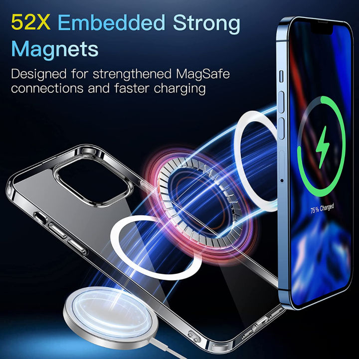 casekoo-strong-magnetic-clear-for-iphone-13-pro-max-case-never-yellow-10ft-military-grade-protection-compatible-with-magsafe-shockproof-slim-thin-cover-6-7-inch-2021-clear