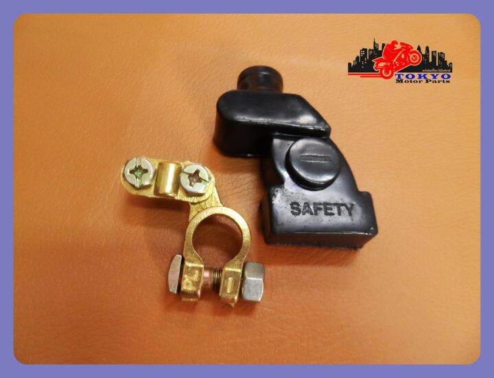 brass-batterry-terminal-set-with-rubber-for-all-model-ขั้วแบตเตอรี่ทองเหลืองรถยนต์-พร้อมยางหุ้ม-ใช้ได้กับรถยนต์ทุกรุ่นทั่วไป-1-คู่-สินค้าคุณภาพดี