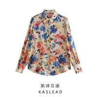 KASLEAD new womens clothing in Europe and the wind flower printed shirt 2196103 100 ❤