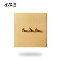 [HOT GELLXKOWOIGHIO 527] Avoir Toggle Switch Usb Wall ไฟฟ้าทองแผงสแตนเลส Vintage Switch Dimmer RJ45เครือข่ายซ็อกเก็ต EU FR Pulgs