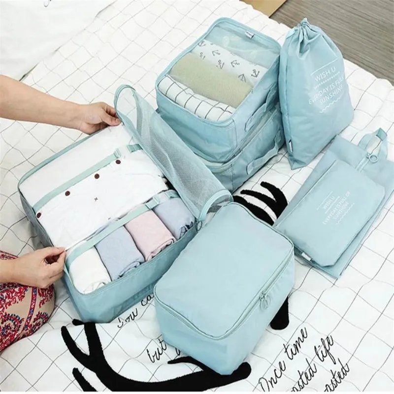 7 PCS Travel Organizer Storage Bags Luggage Clothing Underwear