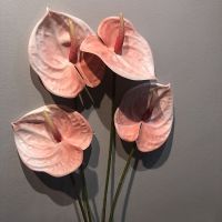 【YF】▨▧  57cm Artificial Anthurium Flowers Plastic Fake Stem Real Floral Arrangement WeddingTH