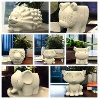 Sheep Hedgehog Elephant Zebra Flower Pot Ashtray Pen Holder Silicone Mold Making Home Decoration with Epoxy Plaster Cement Make