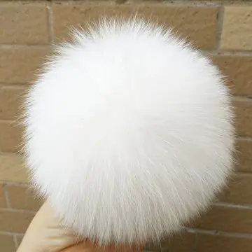 15CM Fox Fur Ball Hat Knitted Real Big Raccoon Pom Pom Beannie