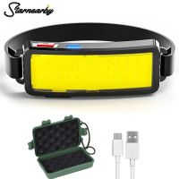 LED Headlights Portable COB Head Light Waterproof USB Type-C Rechargeable Headlamp for Ourdoor Tent Hiking Camping Night Fishing