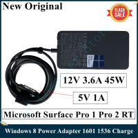 Q LSC ใหม่12V 3.6A 45W สำหรับ Surface Pro 1 Pro 2 RT Windows 8 Power Adapter 1601 1536ชาร์จ5V 1A Fast Ship