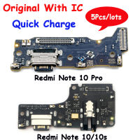 5ชิ้น Asal Unduk Redmi Nota 1010S USB Mengecas Port Dok Pengecas Pengecas Plug Penyambung Lembaga สายเคเบิลงอได้ untuk Xiaomi Redmi Nota 10 Pro