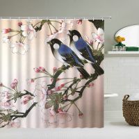 Flowers and Birds Shower Curtains 3d Print Bathroom Curtain Waterproof Decoration Polyester Fabric With Hooks Bath Curtain