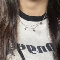 ┋ New Kpop Cool Punk Star Pendant Double Chains Choker Necklace For Men Women Goth Vintage EMO Y2K 90s Accessories Grunge Jewelry