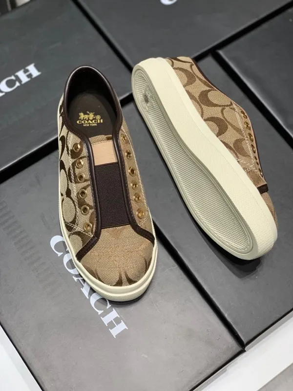 COACH Women Flat shoes Slip-Ons Boat Shoes shoes Loafers women's branded  shoes Giày bốt nữ Giày đế bằng 