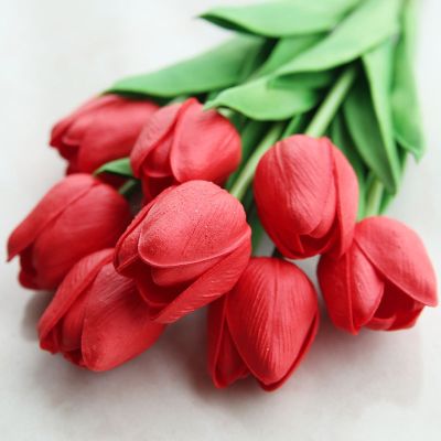 【CC】 1pcs Pu Artificial Flowers Real Silk Fake Bouquets
