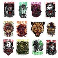 【cw】 Graffiti Transfer Wolf Leopard Death Print Iron Motorcycle Sticker Clothing decoration ！