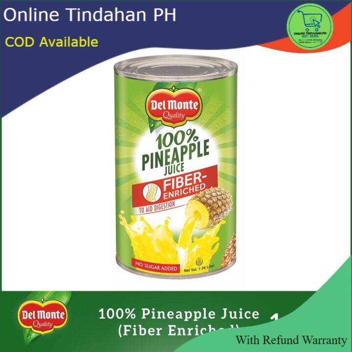 Del Monte 100 Fiber Enriched Pineapple Juice 1.36L Lazada PH