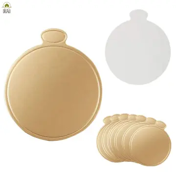 Mini Round Golden Cardboard Cake Base, Mousse Cake Plate, 100 Pieces Cake  Paper Plate Round Cardboard Base Dessert