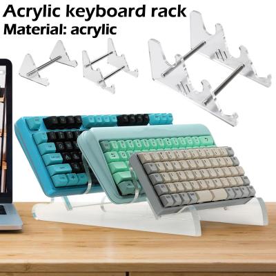 Three Layers Of Removable Transparent Acrylic Keyboard Rack Tray Computer Tilt Elevated Bracket Transparent Keyboard Desktop B9X1