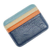 Retro หนังแท้ Mens Slim ผู้ถือบัตรเครดิต Bus Subway Campus การ์ดกรณีเรียบง่ายบางการ์ด Minimalist Card Pouch