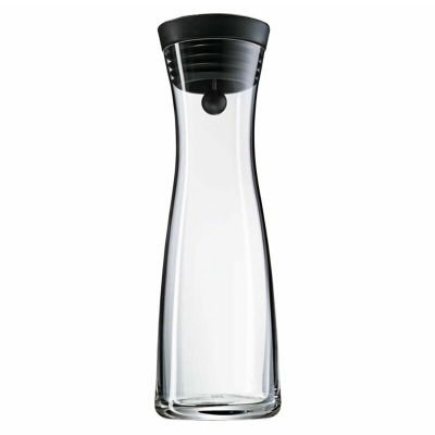 Water Carafe 1.8L High Borosilicate Glass Bottle Basic Tilting Lid Closure Jug