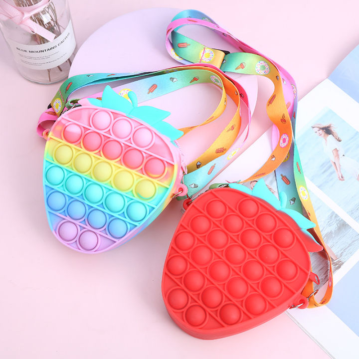 coin-purse-rodent-pioneer-bag-princess-bag-silicone-oblique-cross-rainbow-gift-decompression-hammer-cartoon-storage-wallet