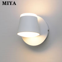 MIYA ไฟติดผนัง LED ข้างเตียงแบบนอร์ดิกที่ทันสมัยห้องนั่งเล่นระเบียง Sconces ภายในห้องนอนการศึกษาในร่มโคมไฟผนังหมุน