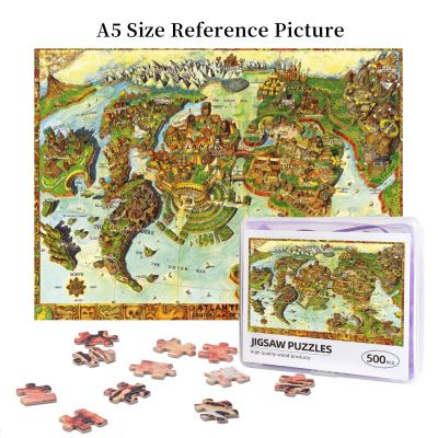 Atlantis Center Of The Ancient World Wooden Jigsaw Puzzle 500 Pieces Educational Toy Painting Art Decor Decompression toys 500pcs